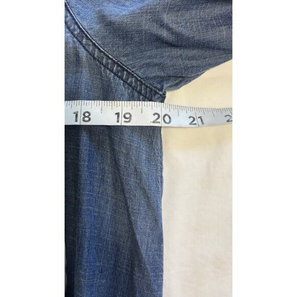 GAP Denim Chambray Shirt Dress Long Sleeve Button Up Coastal Cowgirl Boho Size M - Picture 7 of 8